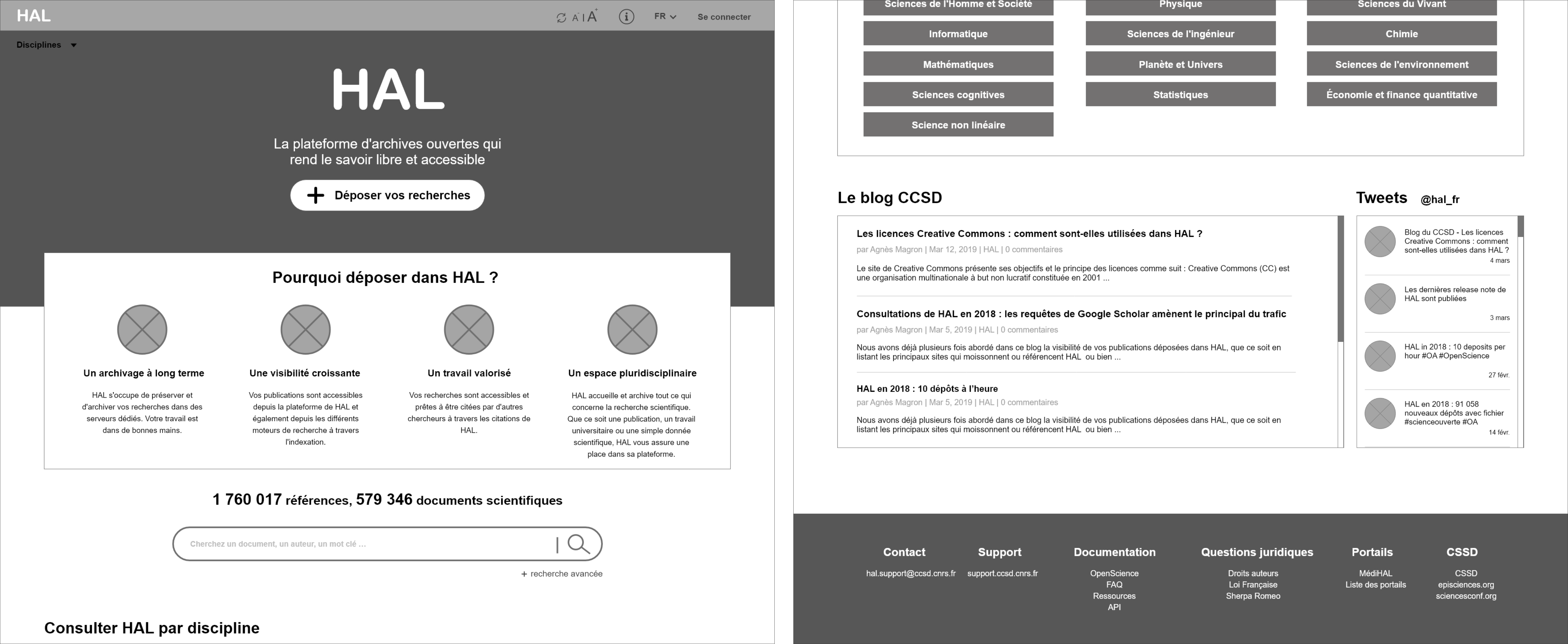 Home page wireframes