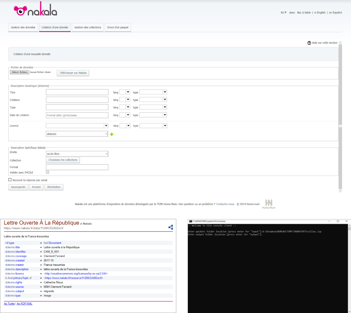 screenshots of the existing platform